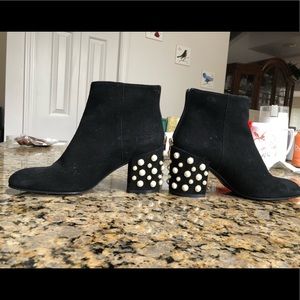 stuart weitzman boots with pearls